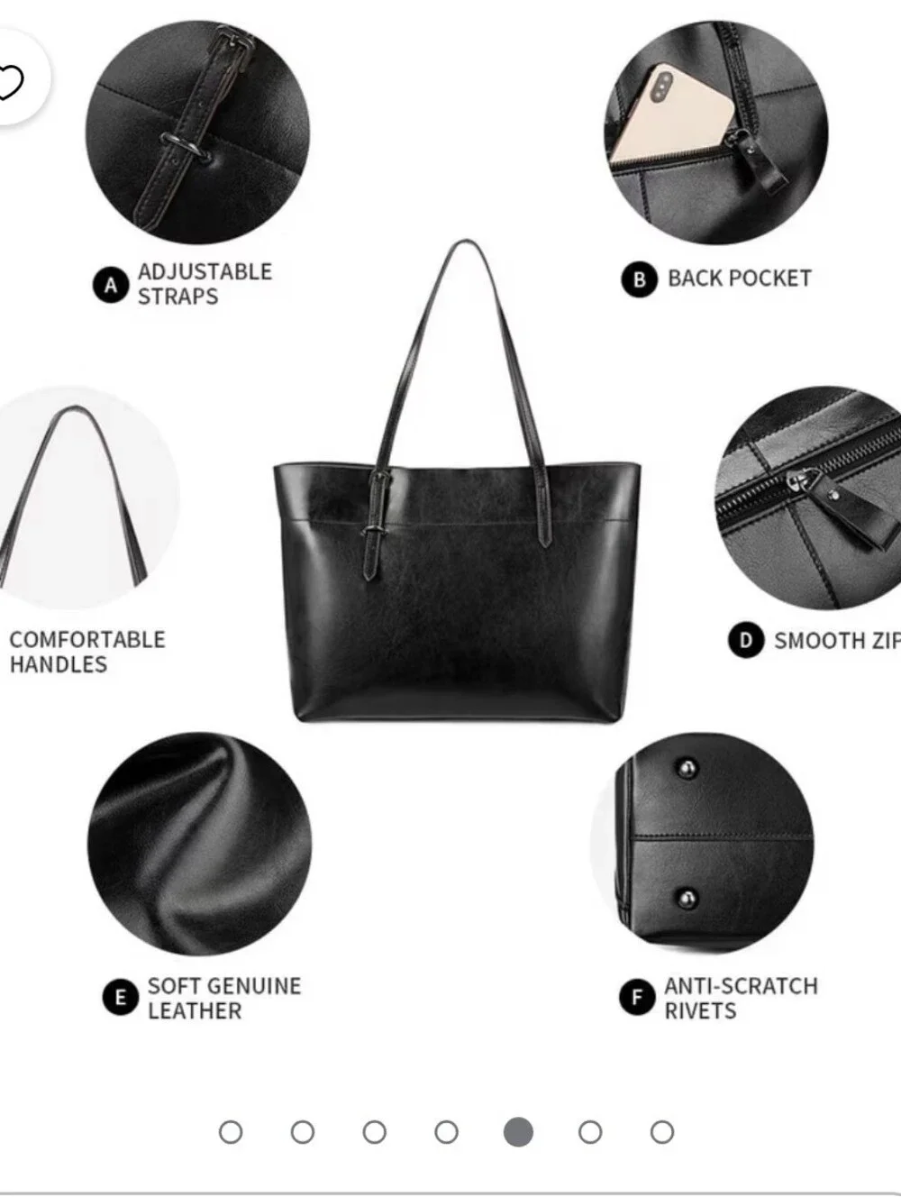 Kattee Vintage Genuine Leather Tote Shoulder Bag for Women Satchel Handbag
